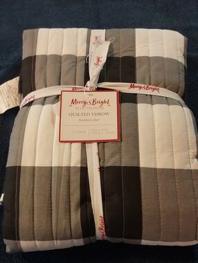 Levtex Merry & Bright Quilted Throw - Gray, White, Black